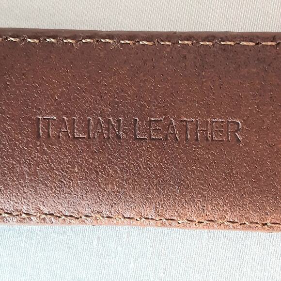 Chaps Italian Leather Mens Belt XXL Waist Saddle Brown - Picture 10 of 13